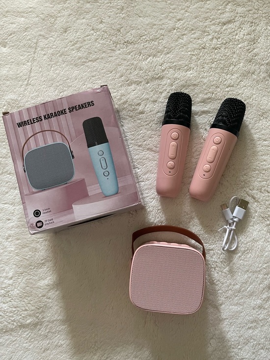 Other - Wireless Karaoke Speaker Set with Dual Pink Microphones